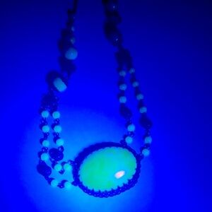 Antique Vaseline butter uranium glass choker necklace